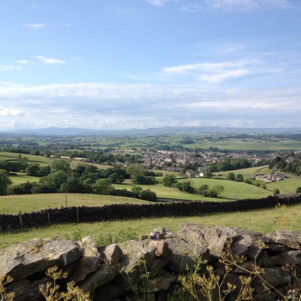 View across Barnoldswick to the Yorkshire Dales National Park