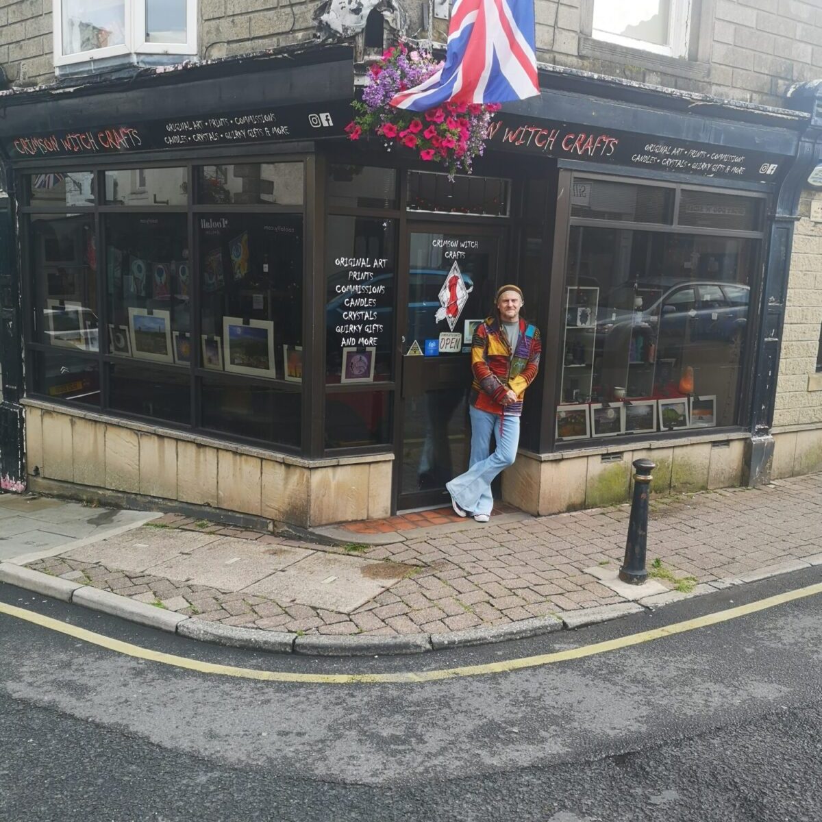 Garry Brennand outside Crimson Witch Crafts shop in Barnoldswick
