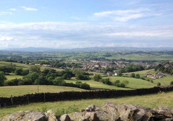 View across Barnoldswick to the Yorkshire Dales National Park