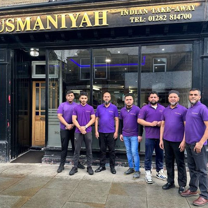 photo of usmaniyah staff outside barnoldswick takeaway