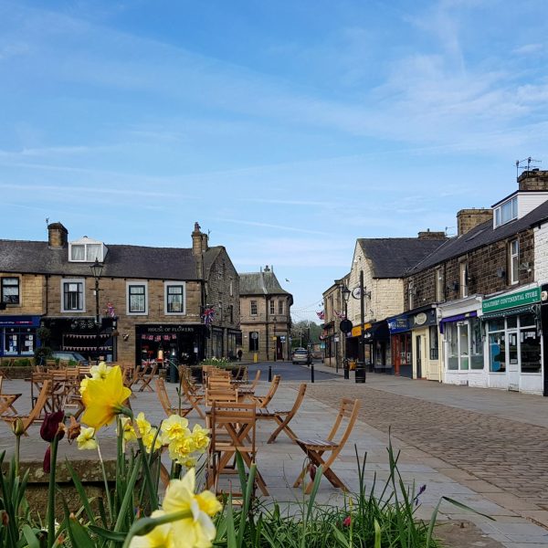 chairs out on barnoldswick town square